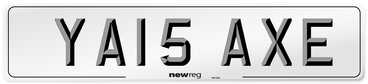 YA15 AXE Number Plate from New Reg